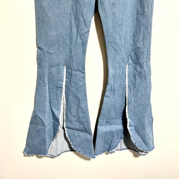 Revolve Petersyn Malibu Slit Front Raw Hem Flare Jeans BRAND NEW Boho - Picture 11 of 14